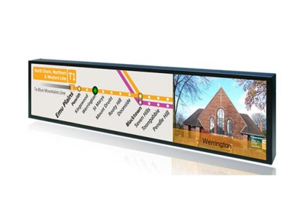 Railway Commercial LCD Display , 38 Inch Ultra Wide Stretched Bar LCD Advertisin