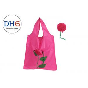 China Pink Sturdy Polyester Tote Bags , Reusable Tote Bags Embroidered Hand Crafted supplier