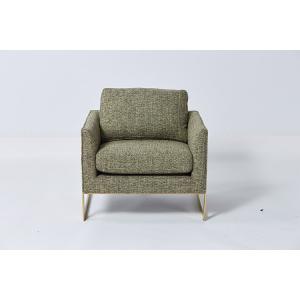 China Fashion Living Room Couches Natural Linen Material Fabric Green With Metal Base supplier