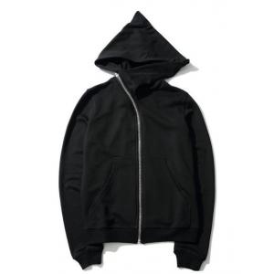 Low Minimum Clothing Manufacturer Unisex Hoodies Fleece Full - Zip Sweatshirt With Cotton / Polyester
