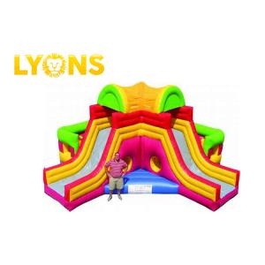 China Funny Giant Rainbow Inflatable Bouncer Combo for Children / Castle Bounce House With Two Slides supplier