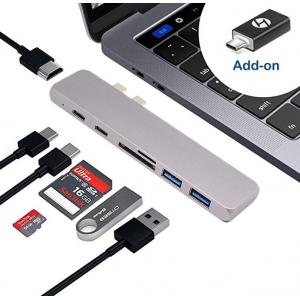 USB C Hub Macbook Pro  Thunderbolt 3 Dock Aluminum USB Hub for 2016/2017 MacBook Pro 13" & 15" 4K  USB data