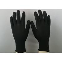 China Seamless Design Black Nitrile Gloves , Nitrile Palm Coated Gloves For Precision Assembly Work on sale