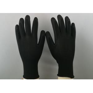 Seamless Design Black Nitrile Gloves , Nitrile Palm Coated Gloves For Precision Assembly Work