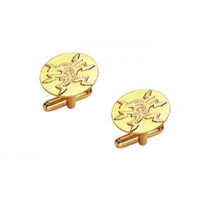 Promotional Gift Personalised Fashion Die Stamping Cufflinks, Enamel Cufflinks With Gold Plating