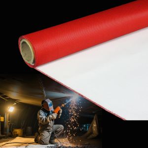 China Industrial Splash Proof PU Coated Fiberglass Fabric with 1800C Temperature Resistance and 1m/1.3m/1.5m/1.52m/1.55m Width wholesale