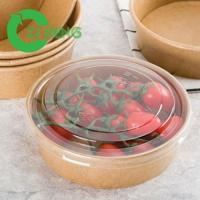 China Brown Sturdy 32 Oz Paper Bowls Microwave Safe Hot Food Takeaway Containers on sale