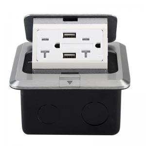 China 16A 250V Pop up Floor Socket Outlet with US USB Copper 150 Round Rated Current 16A supplier
