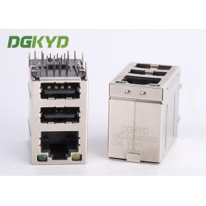 China Cat3 RJ45 Connector Stack Over Dual USB 2.0 A Type With Y/G Led supplier