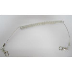 Plastic high quality safety wire coil tool lanyard with heavy duty hook original clear