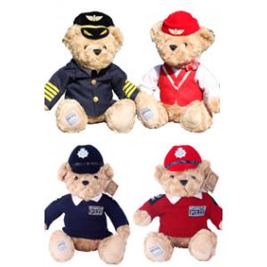China 8 Inch Stuffed Animal Toys Pilot Teddy Bear With Uniforms For Promotion Gifts supplier