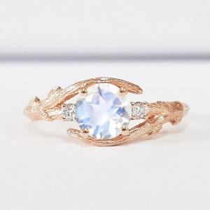 Decoration Match Natural Moonstone Ring 925 Sterling Silver Jewelry Ring