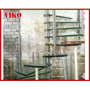 Spiral Staircase VH27S  Handrail304 Stainless Steel Tread Tempered glass  Stainless Steel Stair  Handrail Railing Glass