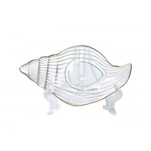 Gold Rimmed Ocean Series Sea Star Crystal Fruit Plate Lead Free Fashionable