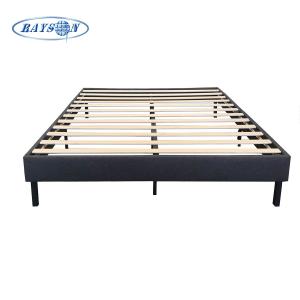 China Knitted Fabric Plywood Platform Beds Frame Mattress Base Gray Color supplier