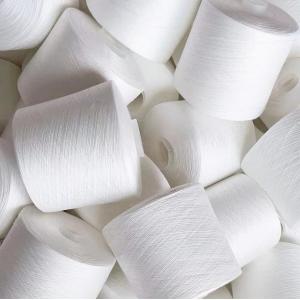 China Ring Spinning Virgin Spun Polyester Yarn 60 / 2 Low Elongation For Weaving supplier