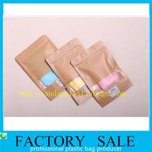 China Brown Ziplock Kraft Paper Pouches For Underwear Packaging , Stand Up Style supplier