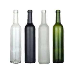 China 500ml/750ml Glass Red Wine Bottle Dark Green Grape Wine Empty Bottle With Design supplier