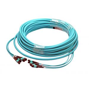 China Multimode Aqua Color MPO MTP Trunk Cable 12F 24F 48F Customize count supplier