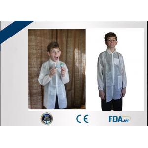 Long Sleeve Non Woven Disposable Lab Coats Fluid Repellent For Children