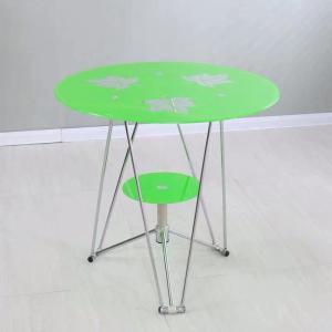 China Coffee Meeting Room Library Glass Top Round Table With Tempered Glass And Metal Tube Leg supplier