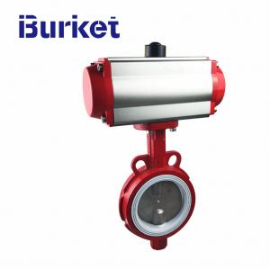 PN16  4'' Pneumatic  Di Ci EPDM PTFE Strong Acid Ductile Iron Lever Opreated Wafer Lug Butterfly Valve