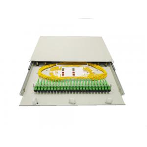 24 Port SC APC Connector 19" ODF Fiber Optic Patch Panel Distribution Frame White Metal Rack Mount