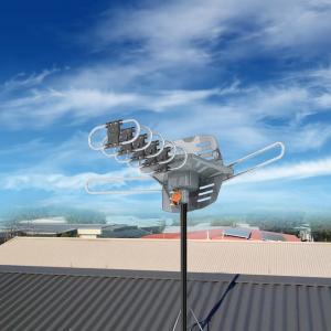 Black Vhf Uhf Amplified Outdoor Digital TV Antenna Private Mold and Adhersive Mount