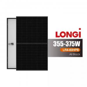 Longi High Efficient Solar Panel PV Module HI Mo 4m LR4-60HPB 355-375M All Black For Home
