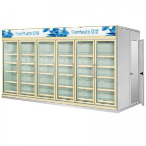 China Multi Deck Dairy Glass Door Freezer Electric 50mm Thick For Kitchen supplier