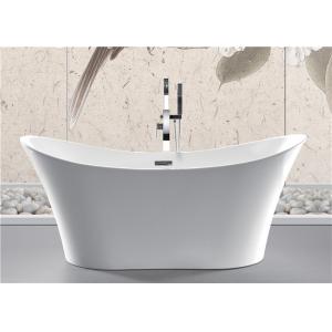 China Back To Wall White Slipper Soaking Tub , 5 Ft Freestanding Soaking Tub Indoors supplier