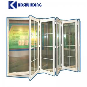 Folding PVC Decorative Door AS2047 High Speed Stack Double Glass Motor System