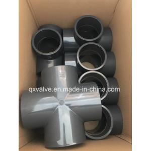 China QX19 Customized Request Water Supply Type Pn12.5 PVC Cross Design with Gray Color supplier