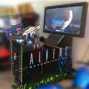 China Arcade game black color fiberglass material high definition LCD shooting simulation supplier