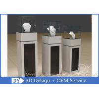 China Square Matte Black White Wooden Display Plinth With Small Cabinet on sale