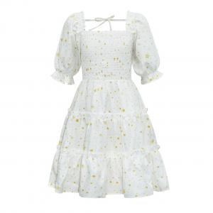 Kids Spring Summer Children'S Clothing Long Sleeve Floral Print Girls Dress