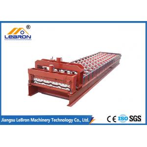 China Red color Glazed Tile Roll Forming Machine , 10-15m/min Glazed Tile Making Machine supplier