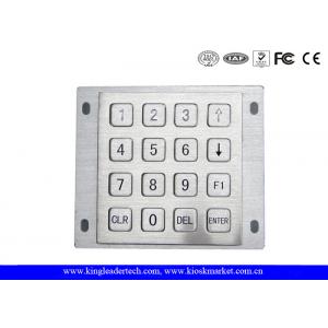 China Numeric ATM Industrial Metal Keypad 16 Flat Keys For Panel Mount supplier