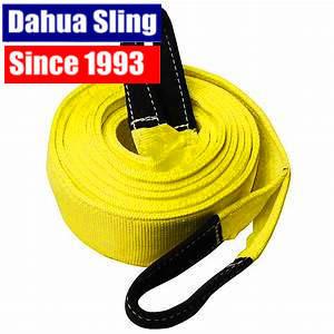 China 90mm Width Polyester 8T Recovery Tow Straps Towing Rope With Reinforced Loops supplier