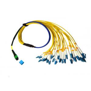 China 24 Cores Fanout MPO Fiber Optic Patch Cord Single Mode Type Yellow Color wholesale