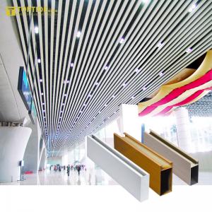 Customized Metro Station Linear Ceiling Strip 6063 Aluminium Profile Suspended Metal Hanging Ceiling