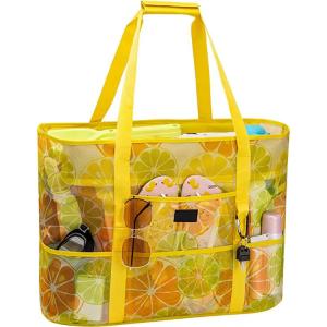 Custom Pattern Printing Extra Large Beach Bags Waterproof With 9 Pockets