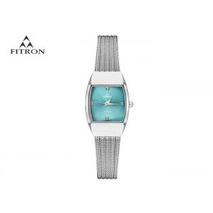 China Water Resistant Ladies Silver Bracelet Watch , Blue Dial Ladies Watches Steel Belt supplier