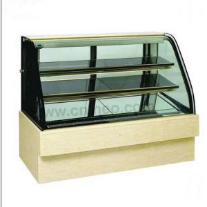 China LED Lights Wood Display Cabinets , Butter Icecream Glass Display Cabinet supplier