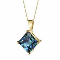 China Gold Plated Wholesale 925 Sterling Silver Jewelry Fashion Women Necklace Lab Created Alexandrite Stone Pendant on sale