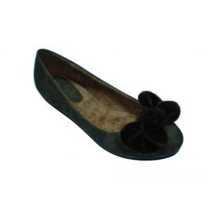 China Rtail / Wholesale 2012 Cheap Designer KHAKI PU Ladies Round Toe Flat Shoes with 2cm Heels supplier
