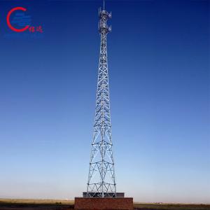 Q355b 25m Guyed Cell Tower Q460 GSM Wire Mast Steel Pole