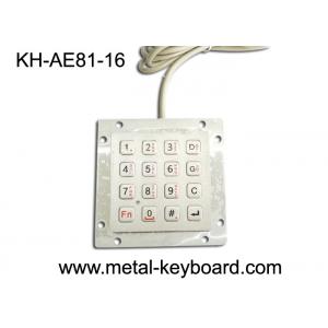 China Anti - vandal Metal Kiosk Keyboard  IP65 , 16 key weatherproof keypad supplier