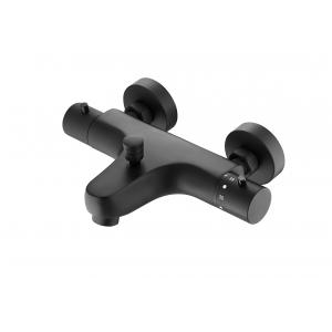 Matt Black Bath Shower 38 Degrees Thermostatic Faucet Dual Handle