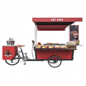 China Stainless Grilled Food 50km/H BBQ Tricycle Hot Dog Cart supplier